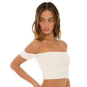 Are You Am I Minka Short Sleeve Top White M